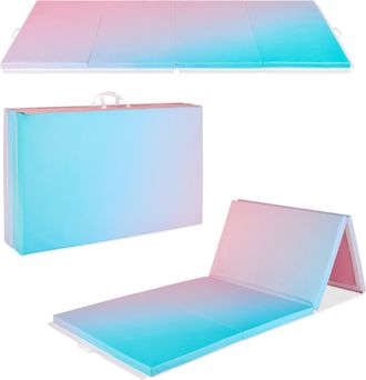Best Choice Products 10ftx4ftx2in Folding Gymnastics Mat 4-Panel Exercise Workout Floor Mats w/ Handles