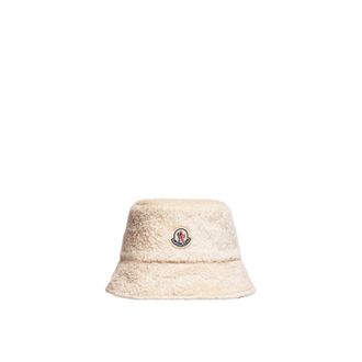 Moncler Moncler Teddy Bucket Hat, Women, White, Size: L