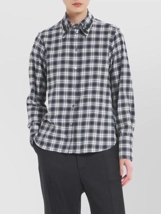 Barena checked long sleeve shirt collared neck