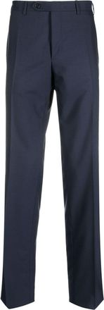 Canali straight-leg wool trousers - men - Wool - 50 - Blue