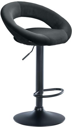 Clp Taburete De Bar De Terciopelo Olinda Negro Negro