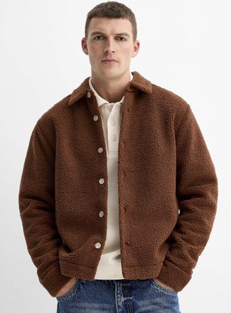 Le 31 Mens High-pile fleece overshirt