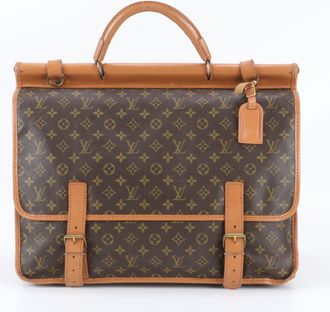 Louis Vuitton Brown Leather Coated Canvas Boston Bag (Pre-Owned)