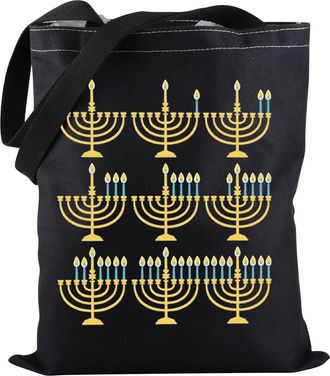 Generic Chanukah Jewish Tote Bag Hanukkah Menorah Tote Bag Hanukkah Life Tote Bag Happy Hanukkah Gift (Hanukkah Menorah TOTE)