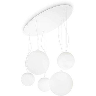 Ideal Lux Mapa Bianco - 5 Light Cluster Ceiling Pendant White, E27 - Ideal Lux
