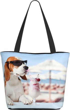 AOOEDM Beagle Love Ice Cream Ladies Shopping Bag 13x11x7in.The Perfect ValentineS Day Gift.It Is The Best ValentineS Day Gift For Mom, Daughter, Wife,Etc