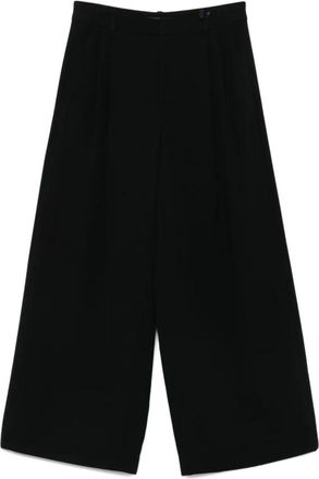 Max Mara Daniel Long Trouser - Dames - Wijde Broeken - Zwart - M - Leer - Broeken