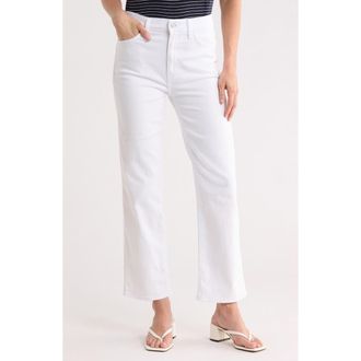 Hudson Noa High Waist Ankle Straight Leg Jeans in White at Nordstrom Rack, Size 30