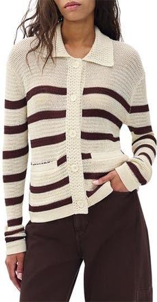 Rag & Bone Costi Stripe Cotton Blend Cardigan in Ivory Multi at Nordstrom Rack, Size Xx-Small
