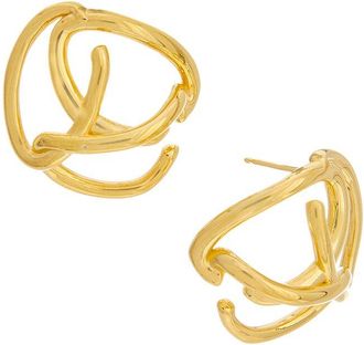 Oscar De La Renta Braided O Stud Earrings