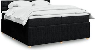 vidaXL Vidaxl - Cama Box Spring Con Colch&oacute;n Tela Negro 200x200 Cm