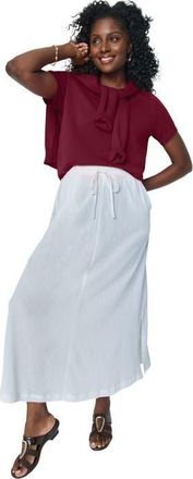 Jessica London Fine Gauge Crewneck Knit Shell in Merlot at Nordstrom, Size 24