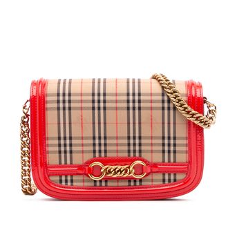 Burberry Canvas Schoudertas met Kettingband