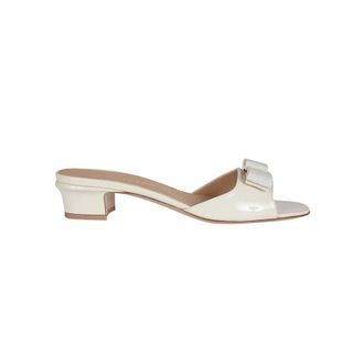 Ferragamo Heeled Mules, female, White, Size: 5 1/2 US New Vara Mules