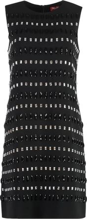 Max Mara Mini-jurk verfraaid met kristallen - Zwart