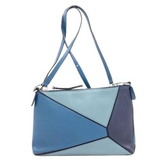 Loewe Pre-owned Puzzle Schoudertas - Dames - Pre-owned - Blauw - Maat: ONE Size Leer