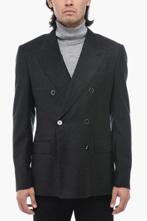 Dolce & Gabbana TAILORED Blazer in Lana Doppio-Petto con Rever a Lancia Dolce & Gabbana