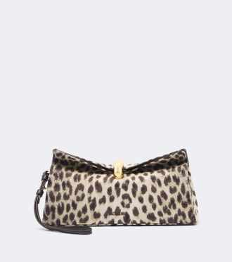 Jacquemus Val&eacute;rie leopard-print canvas clutch
