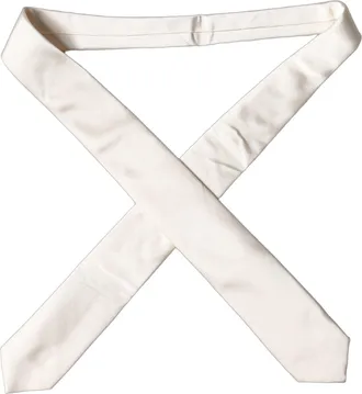 Dolce & Gabbana Satin Silk Tied Necktie - White