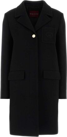 Gucci Black Notched Lapel Wool Coat