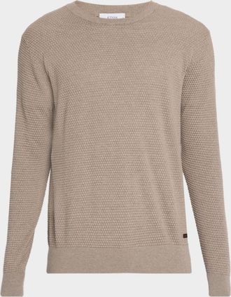 Eton Men & apos;s Structured Cotton Knit Crewneck Sweater