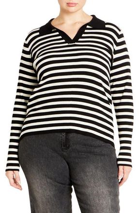 City Chic Zola Stripe Sweater at Nordstrom