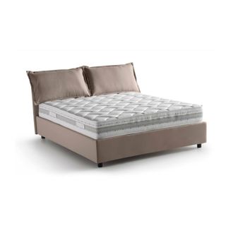 Dmora Talamo Italia - Cama Matrimonial Silvia, Cama Contenedor Con Revestimiento De Tela, 100% Made In Italy, Apertura Frontal, Con Colch&oacute;n 140x190 Cm Inclu