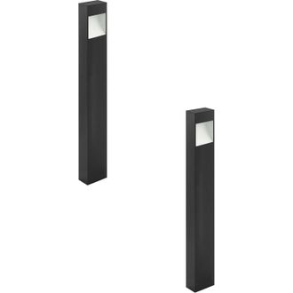 Loops 2 PACK IP44 Outdoor Pedestal Light Anthracite Tall Square Post 10W LED