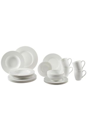 Villeroy & Boch Kombiservice, Weiß, Keramik, 20-teilig, Uni, 300 ml,500 ml, 16.0x18.0x16.0 cm, Geschirr, Geschirrsets, Kombiservice