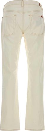 7 For All Mankind Mens White Stretch Denim Jeans Bianco Exterior: Cotton Elastane