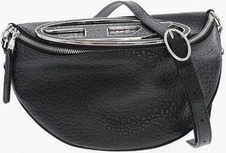 Diesel Hammered Leather Shoulder Bag With Oval-D Metal Monogram size One Size