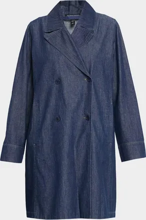 Eileen Fisher Organic Cotton Denim Trench Coat