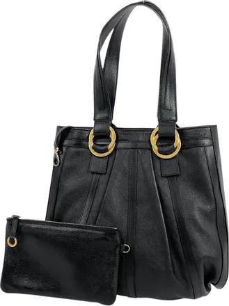 Bulgari Black Leather Tote Bag (Pre-Owned)
