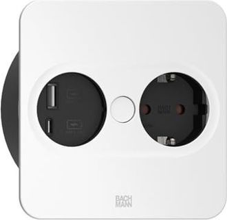 Bachmann Twist 2 Enchufe Blanco Con Puertos Usb A/c 22w