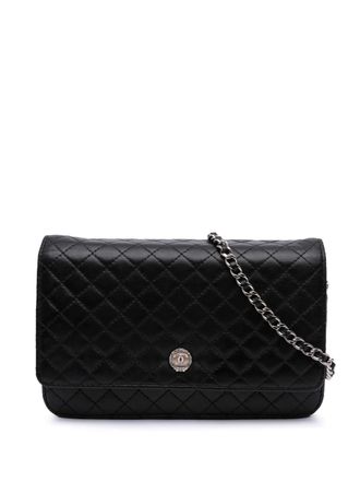 Chanel 2008-2009 CC Quilted Lambskin Wallet On Chain crossbody bag - women - Lambskin - One Size - Black