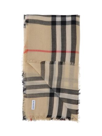 Burberry Womens Scarfs Beige Wool