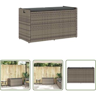 vidaXL Cassapanca esterna - Cassapanca da Esterno con Cuscino Grigia 100 cm in Polyrattan