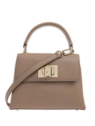 Furla leather tote bag - women - Calf Leather/Polyester - One Size - Neutrals