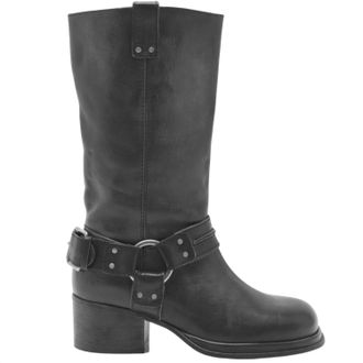 Free People Womens Anok Harness Boot In Black Distressed
