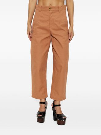 Chlo&eacute; Cotton Barrel Trousers - Camel