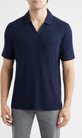 Johnston & Murphy Sedona Jacquard Polo in Navy Frond at Nordstrom, Size Xx-Large