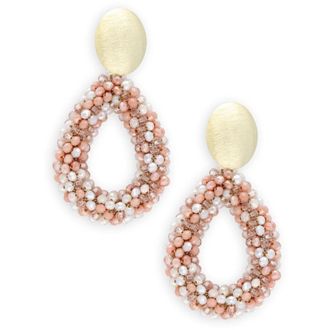 Lott. Gioielli Gouden Druppeloorbellen voor vrouwen - Dames - Oorbellen - Roze - ONE Size - Accessoires