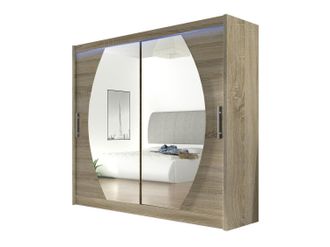 Mirjan24 Mobilier1 - Armario Closico 102, Roble Sonoma, 215x180x58cm, Puertas De Armario: Correderas, N&uacute;mero De Estantes: 0, Led