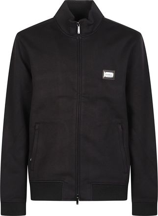 Emporio Armani Logo Plaque High-Collar Full-Zip Modal Sweatshirt