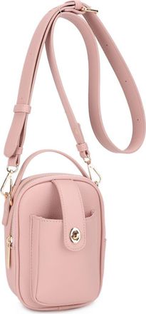 Mali + Lili Parker Faux Leather Crossbody in Blush at Nordstrom