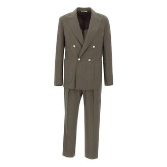 BRIGLIA 1949 Double Breasted Suits, male, Green, Size: XL Bolgheri Two-Piece Suit