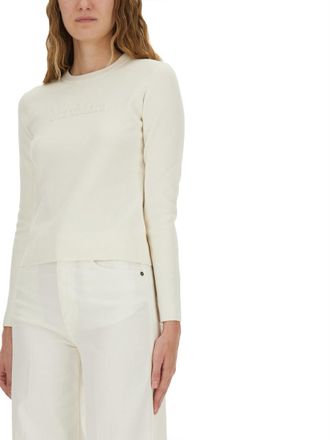 Max Mara Logo-Detailed Viscose-Blend Sweater - White