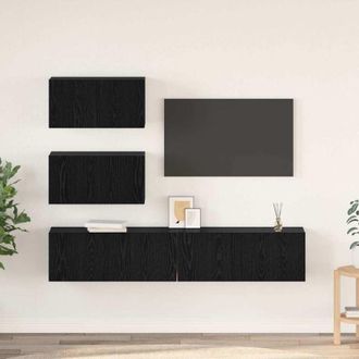 vidaXL Vidaxl - tv Cabinet Set 4 pcs Black oak 80 x 30 x 30 cm Engineered wood