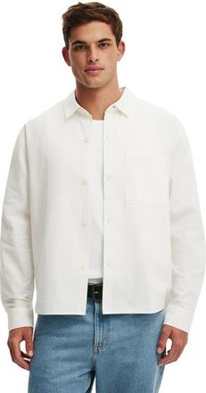 Cotton On Mens Bedford Long Sleeve Shirt in White Emb at Nordstrom, Size X-Large