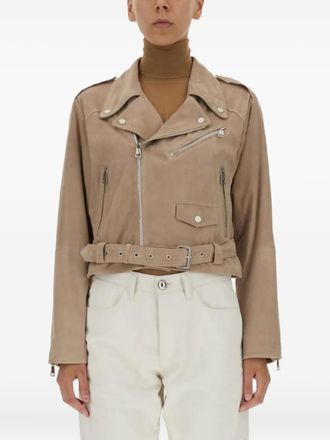 Arma Jack met ceintuur en asymmetrische rits - Beige